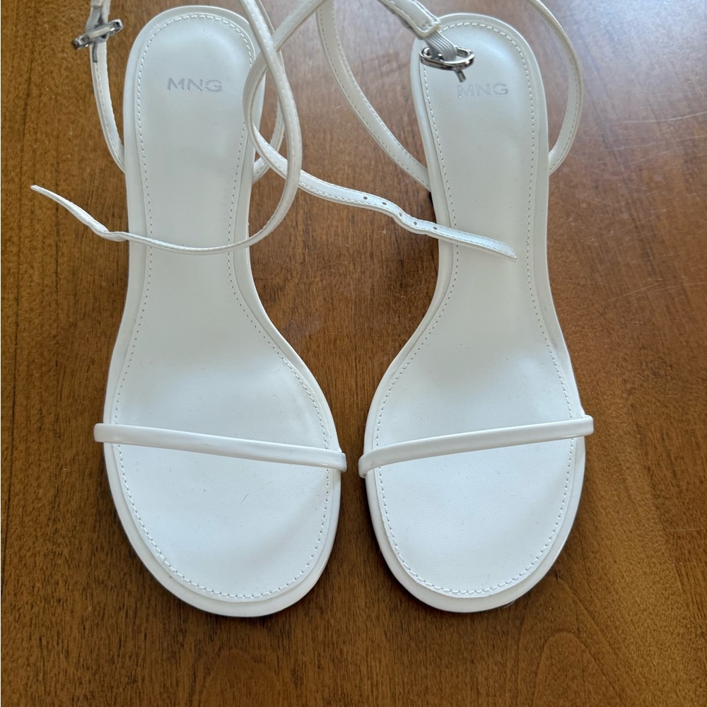Mango White Strappy Sandals